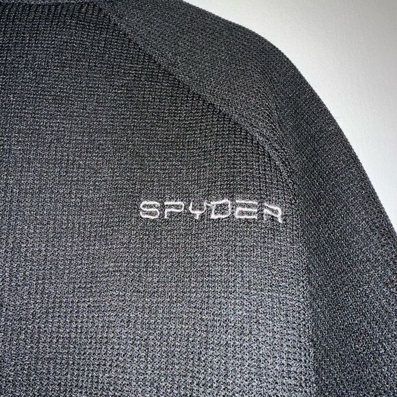 Spyder Outbound Quarter Zip Athletic Thermal Black Jacket Mens Medium EUC - Picture 6 of 12